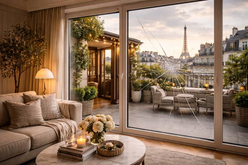 Réparation d'une baie vitrée à Paris