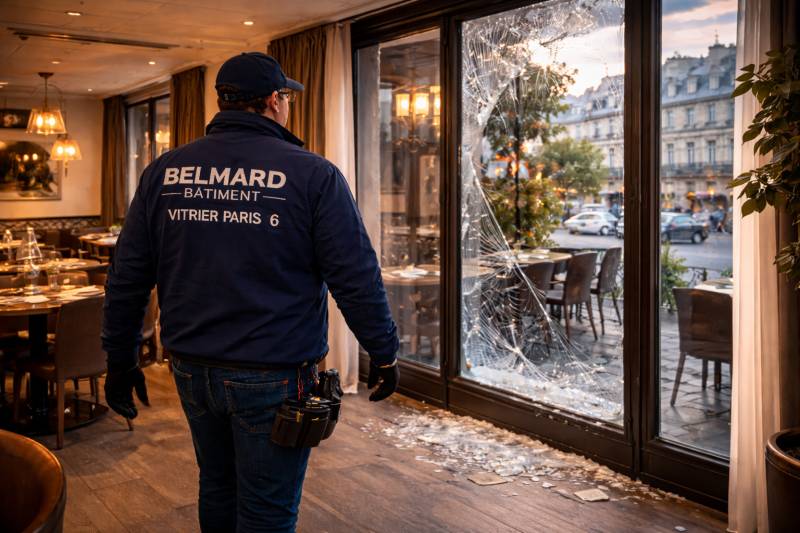 Bris de glace dans un restaurant sur Paris 6