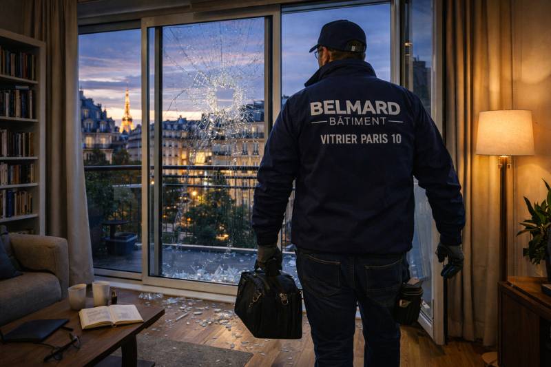 Remplacement du vitrage d'une baie à Paris 75010 